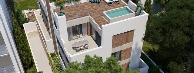 Visualisierung: Dachterrasse mit Blick auf den Pool, Wohnung zum Kauf in El Terreno, Mallorca