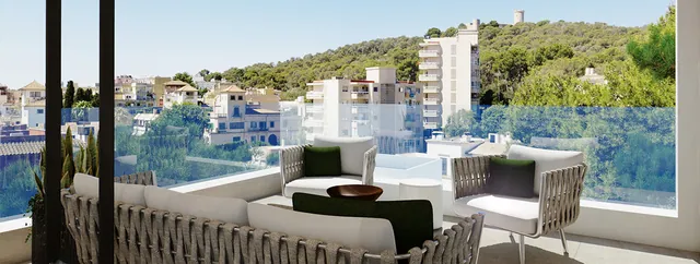 Visualisering: Terrass, lägenhet till salu i El Terreno, Mallorca