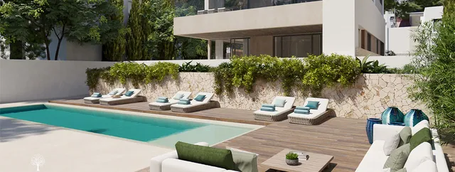 Visualisering: Poolterrass, lägenhet till salu i El Terreno, Mallorca