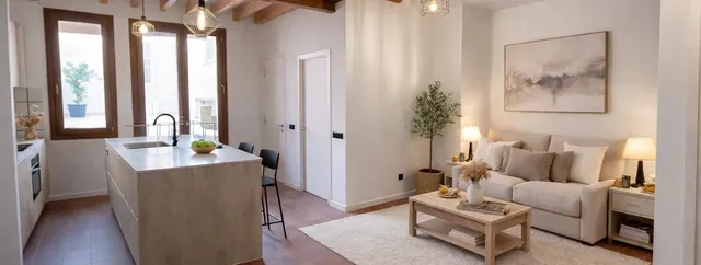 Wohn- und Essbereich, Wohnung zur Miete in El Terreno, Mallorca