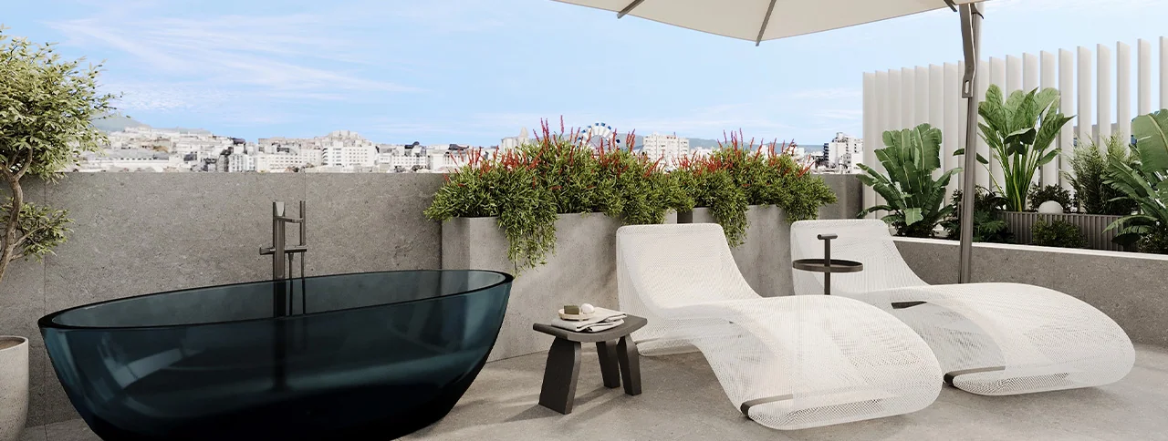 Visualisering: Terrass, lägenhet till salu i Palma, Mallorca