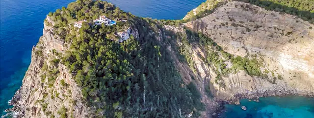 Flygvy med havsutsikt, finca till salu i Ibiza, Mallorca