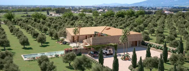 Fastighet Mallorca - nybyggd lyxfinca i Inca med pool, 125 000 m2 tomt och panoramautsikt