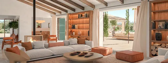 Visualisering: Vardagsrum, finca till salu i Inca, Mallorca