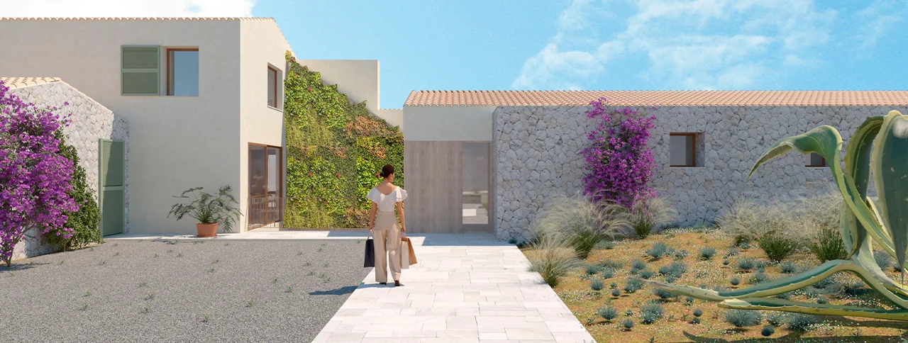 Visualisering: Exteriör, finca till salu i Pollença, Mallorca
