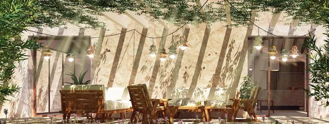Visualisering: Lounge utomhus, finca till salu i Pollença, Mallorca