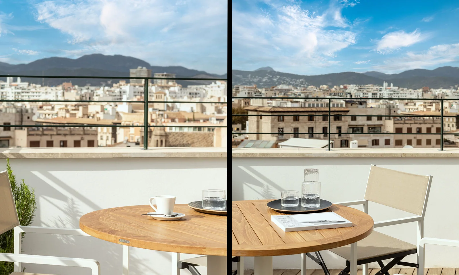 Takterrass med bergsutsikt, takvåning till salu i Palmas gamla stad, Mallorca