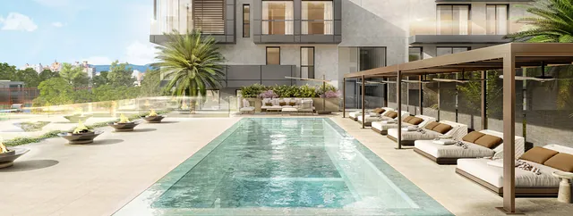 Visualisering: Gemensam pool, takvåning till salu i Palma, Mallorca