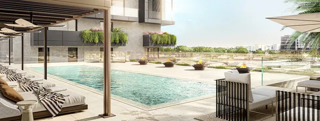 Visualisering: Gemensam pool, takvåning till salu i Palma, Mallorca