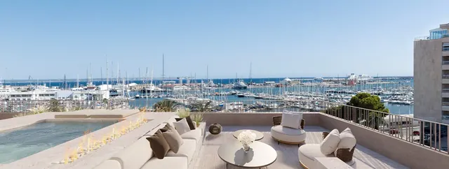 Visualisering: Takterrass med havsutsikt, takvåning till salu i Santa Catalina, Mallorca