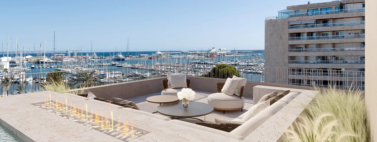 Visualisering: Takterrass med havsutsikt, takvåning till salu i Santa Catalina, Mallorca