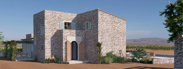 Visualisering: Exteriör, tomt till salu i Costitx, Mallorca