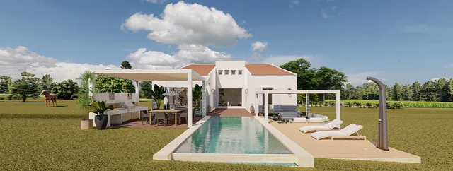Rendering: Exterior view, Plot for sale in Montuïri, Mallorca
