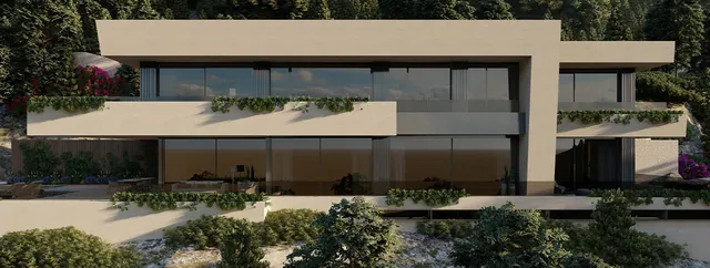Visualisering: Fasad, tomt till salu i Son Vida, Mallorca