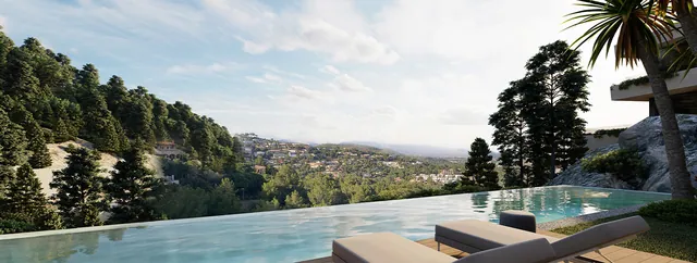 Visualisering: Infinitypool, tomt till salu i Son Vida, Mallorca