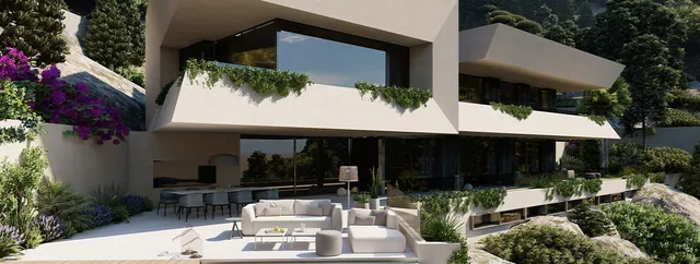 Visualisering: Lounge utomhus, tomt till salu i Son Vida, Mallorca