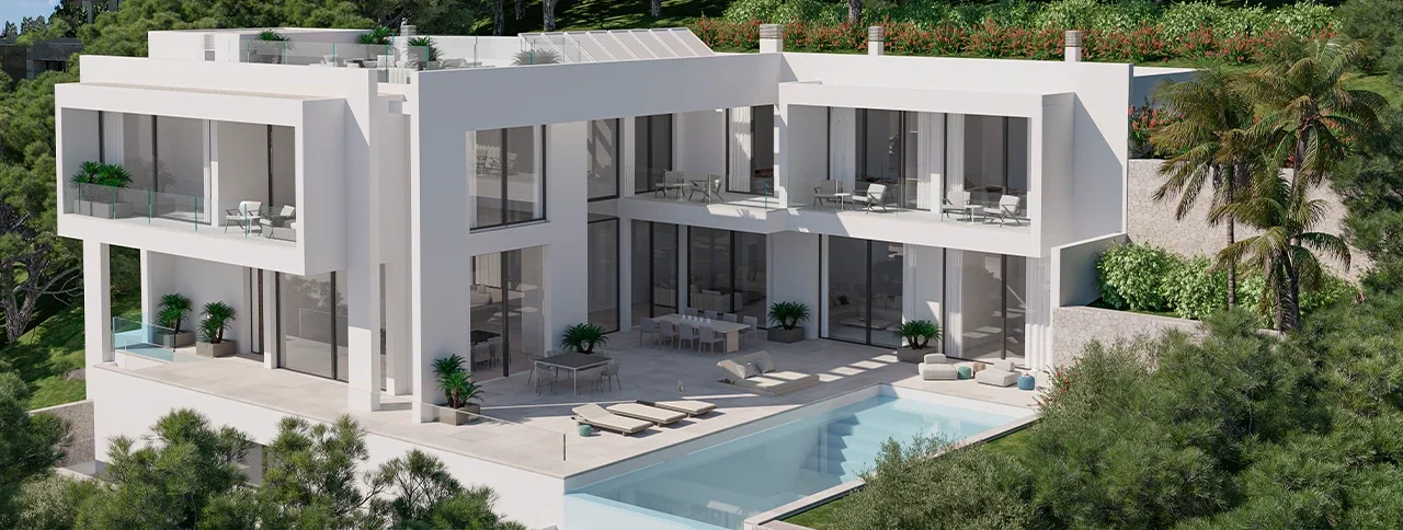 Visualisering: Exteriör, tomt till salu i Son Vida, Mallorca
