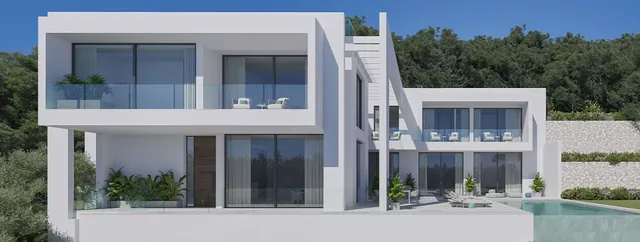 Visualisering: Fasad, tomt till salu i Son Vida, Mallorca