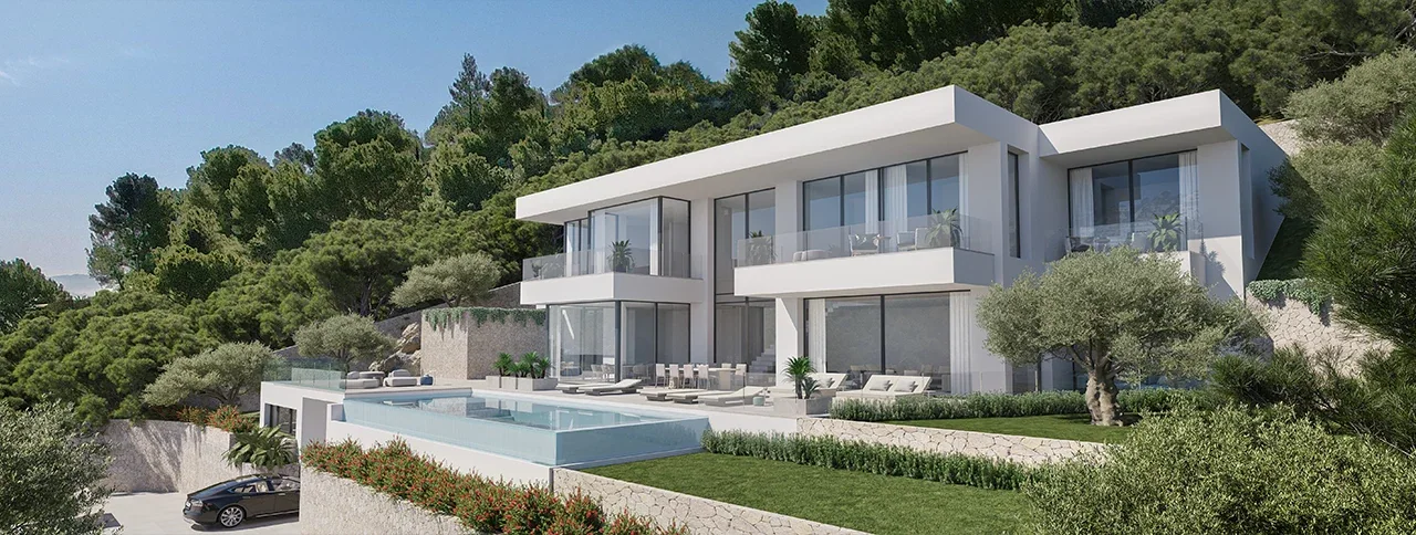 Visualisering: Exteriör, tomt till salu i Son Vida, Mallorca