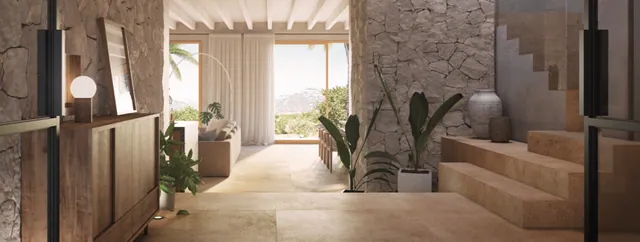 Visualisering: Entréhall, radhus till salu i Campanet, Mallorca