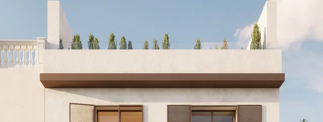 Visualisering: Fasad, radhus till salu i El Molinar, Mallorca