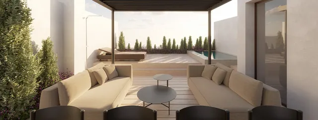 Visualisering: Lounge utomhus, radhus till salu i El Molinar, Mallorca