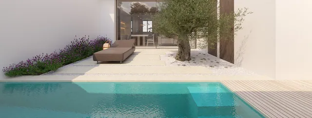 Visualisering: Pool, radhus till salu i El Molinar, Mallorca