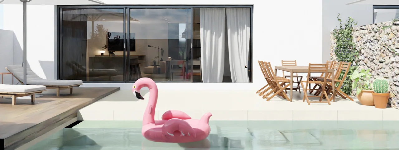 Visualisering: Poolterrass, radhus till salu i El Molinar, Mallorca