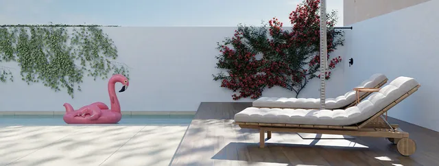 Visualisering: Poolterrass, radhus till salu i El Molinar, Mallorca
