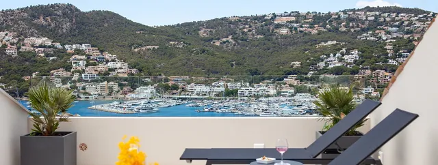 Takterrass med havsutsikt, radhus till salu i Port d'Andratx, Mallorca