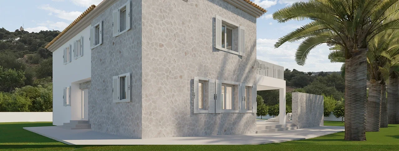 Visualisering: Exteriör, villa till salu i Andratx, Mallorca