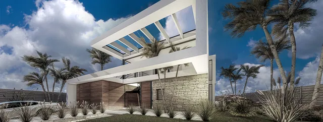 Rendering: Exterior view, Villa for sale in Cala Vinyes, Mallorca
