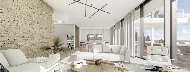 Visualisering: Vardagsrum, villa till salu i Cala Vinyes, Mallorca