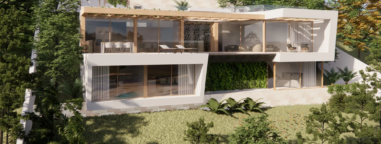 Visualisering: Exteriör, villa till salu i Costa de la Calma, Mallorca