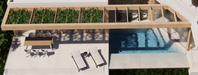 Visualisering: Poolterrass, villa till salu i Costa de la Calma, Mallorca