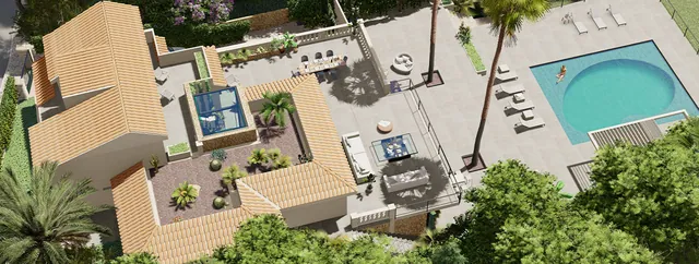 Visualisering: Flygvy, villa till salu i Costa d'en Blanes, Mallorca