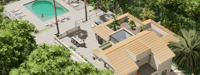Visualisering: Flygvy, villa till salu i Costa d'en Blanes, Mallorca
