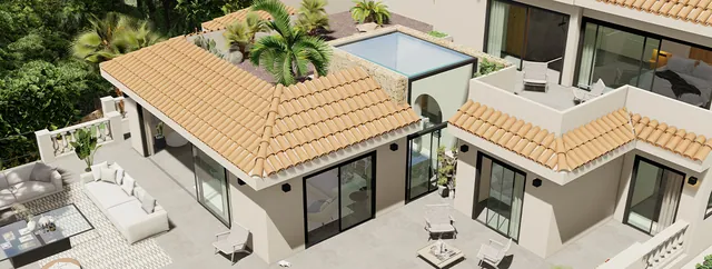 Visualisering: Terrass, villa till salu i Costa d'en Blanes, Mallorca