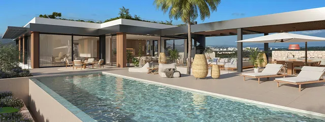 Rendering: Pool terrace, Villa for sale in El Toro, Mallorca