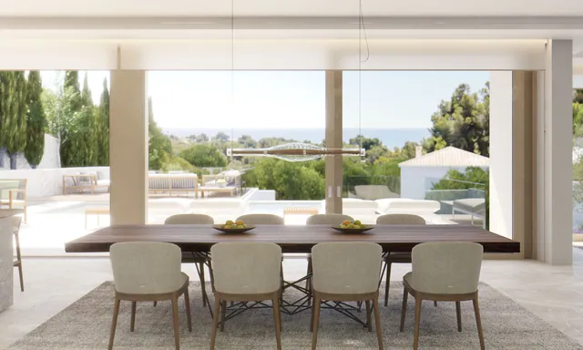 Visualisering: Matplats med havsutsikt, villa till salu i Puerto Portals, Mallorca