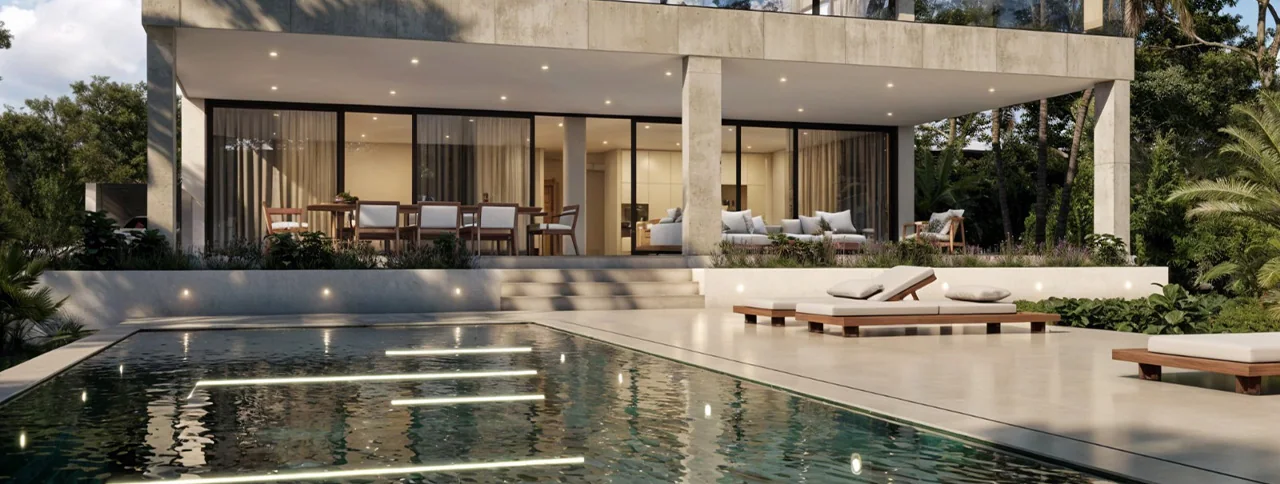 Visualisering: Pool, villa till salu i Santa Ponsa, Mallorca