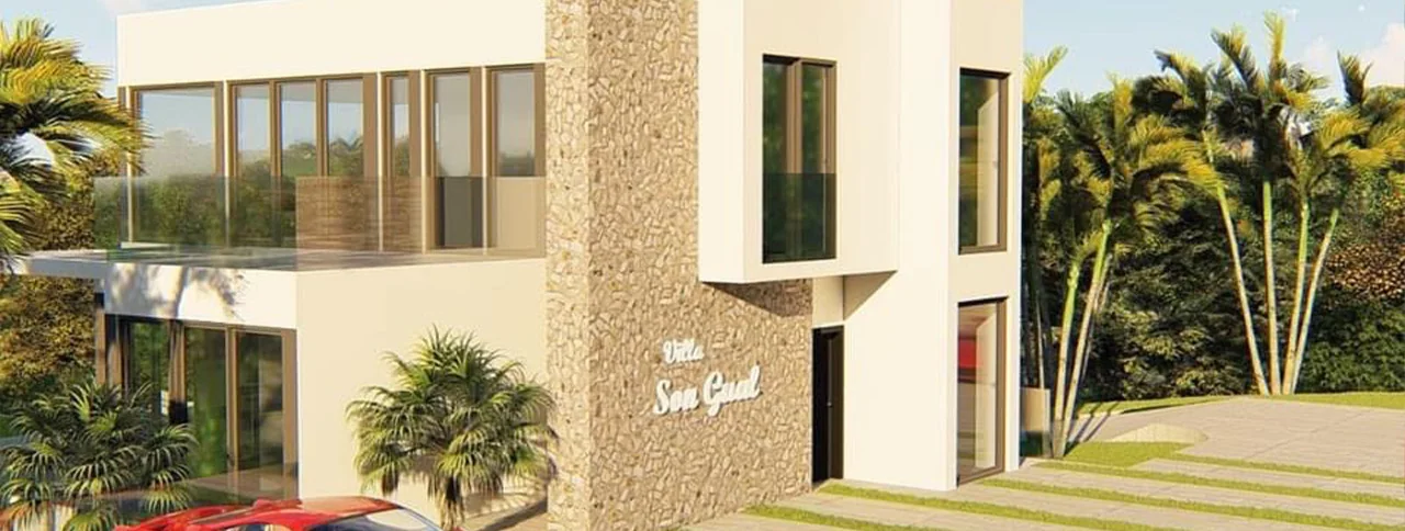 Visualisering: Fasad, villa till salu i Son Gual, Mallorca